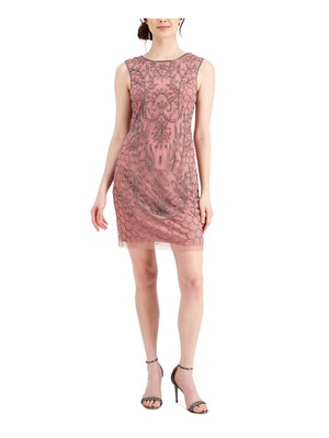 

PAPELL STUDIO Женское розовое облегающее короткое коктейльное платье-футляр без рукавов с розовой подкладкой, Розовый