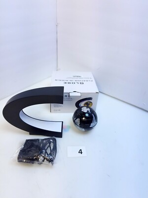 Globe Floating In Midair Black Globe Silver Map Light