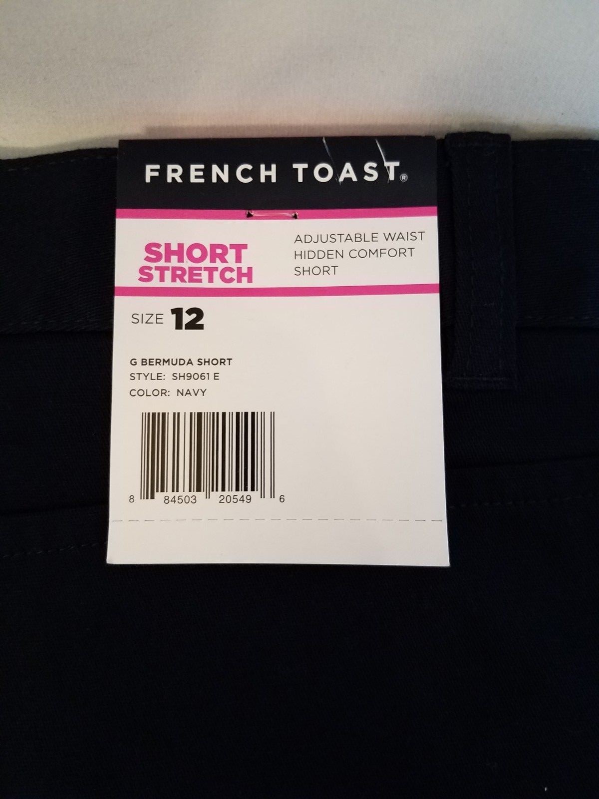 French Toast Girls School Uniform Adj Waist Shorts Bermuda Navy Size 12 Reg NWT