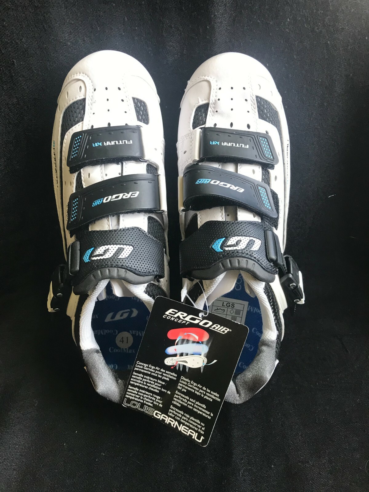 LOUIS GARNEAU White×blue Louis Garneau Women's Jade XZ Road Bike Shoes (White) (37