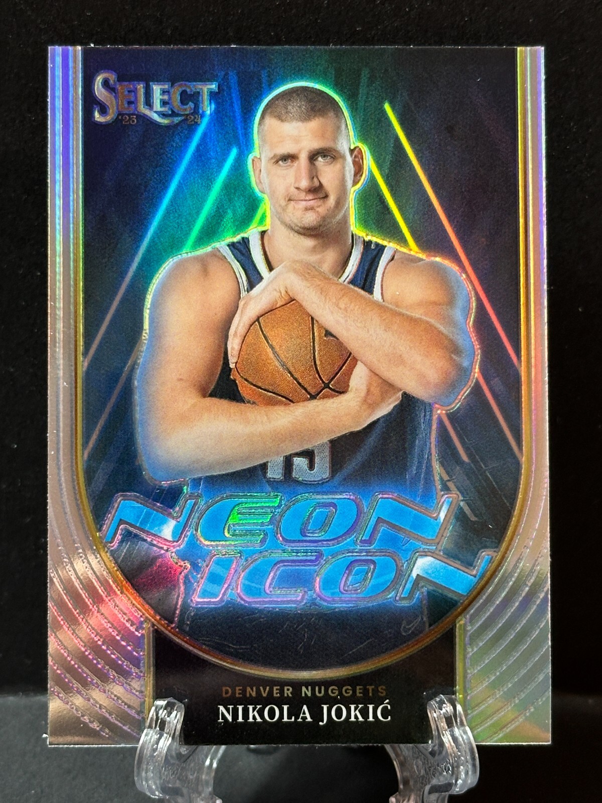 2023-24 Nikola Jokic Panini Select Neon Icon Silver Parallel