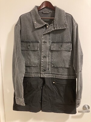 LAB 101 Cross 2-Piece denim Jacket Gray M - Brand New