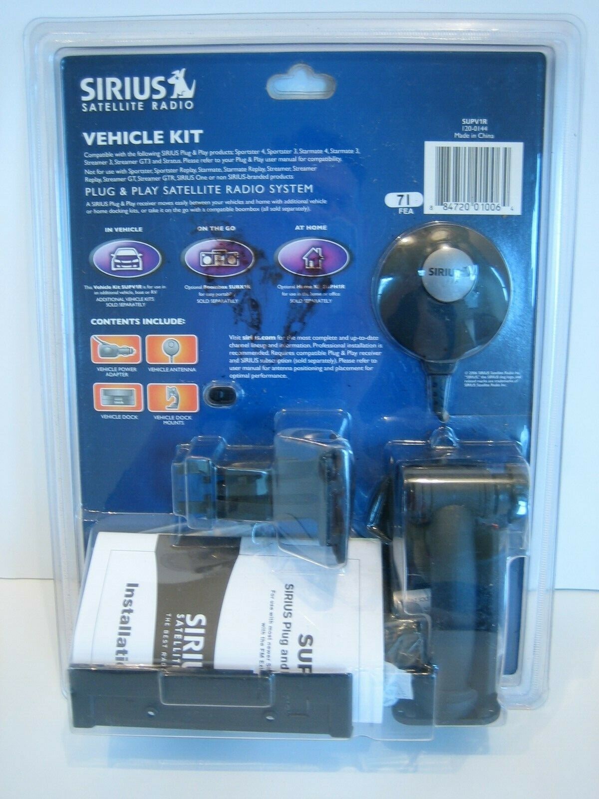Sirius Satellite Radio Vehicle Kit SUPV1R New In Package
