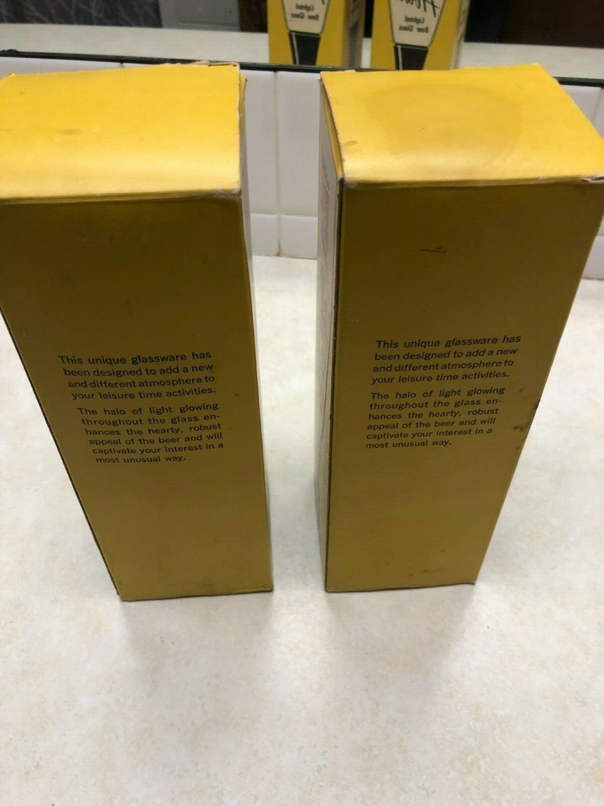 2 1965 Schlitz After Hours Lighted Beer Glasses - David Douglas