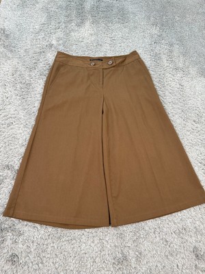 Parallel Pants Womens 6 Brown Extra Wide Boho Relaxed High Rise Y2K Capris Vtg
