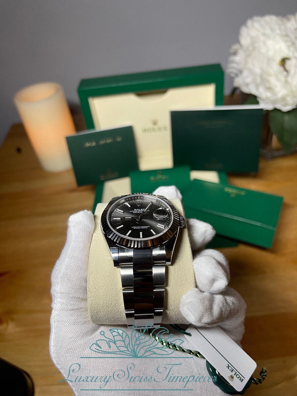 STEEL 126334 RHODIUM FULL SET WARRANTY 