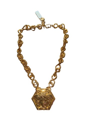 【関税&送料込】Versace Necklace NEW $790 VERSACE Warm Gold Tone MEDUSA WINGED SERPENT