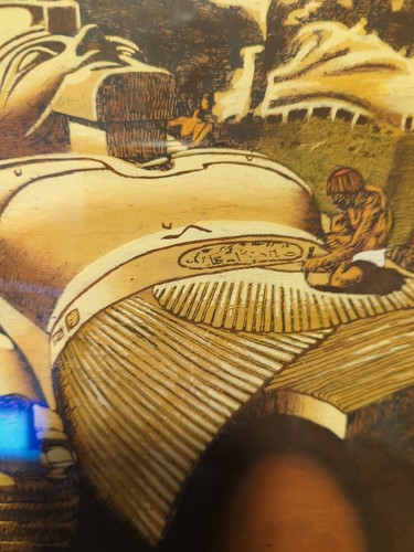 Original painting "Ramsees" wood bark art 