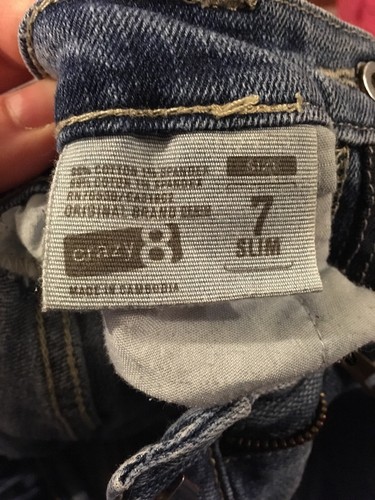 Pair Girls Jeans Size 7 Slim Skinny , Crazy 8, Denim Used