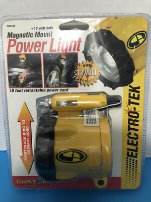 Electro-Tek Magnetic Mount Power Light 12 Volt Retractable Cord 10716 New Sealed