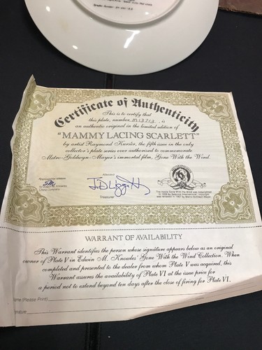 Knowles Collectible Plate Gone with the Wind 