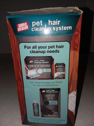 Simple solution twin- head sweeper pet hair cleanup system 6 refill pads