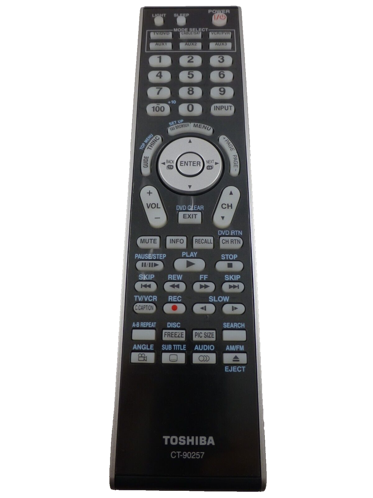 CT-90257 NEW TOSHIBA OEM HDTV AND LCD TV/DVD COMBO REMOTE CONTROL