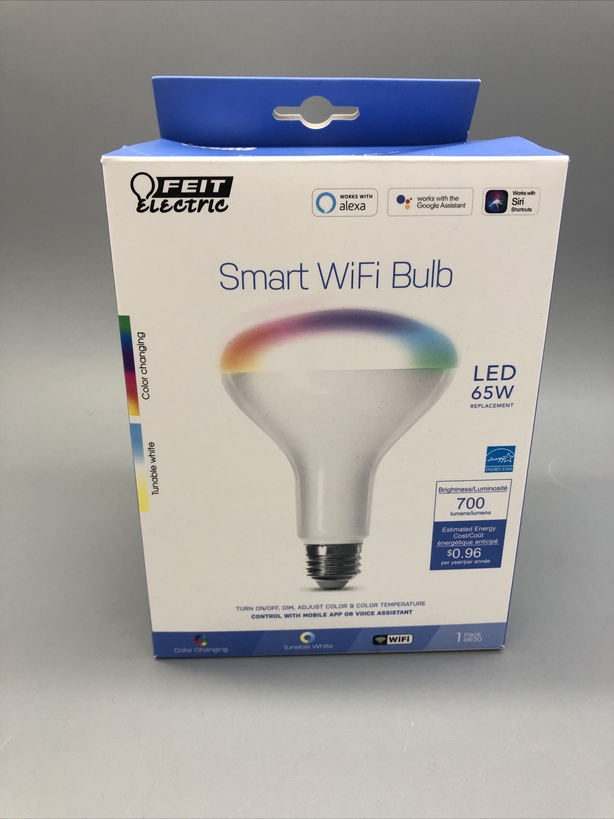 Feit Electric BR30/RGBW/CA/AG 65W smart WiFi bulb Dimmable N