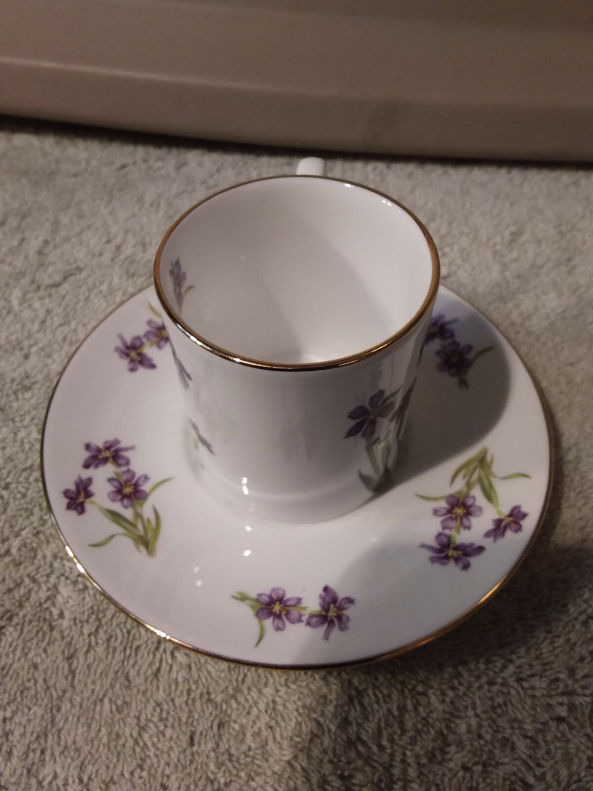 Vintage Oakly Bone China Bermudiana Cup Saucer Made for A.S. Cooper & Sons