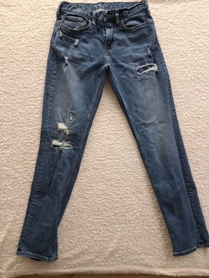 Mens Old Navy Slim Distressed Blue Jeans Size 32 X 34