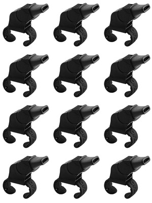 Fox 40 Sonik Blast CMG 3-Chamber Pealess Whistle w/ Fingergrip, Black (12-Pack)