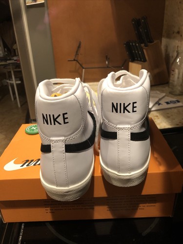 Nike Blazer Mid '77 White/Black/Team Orange - Depop