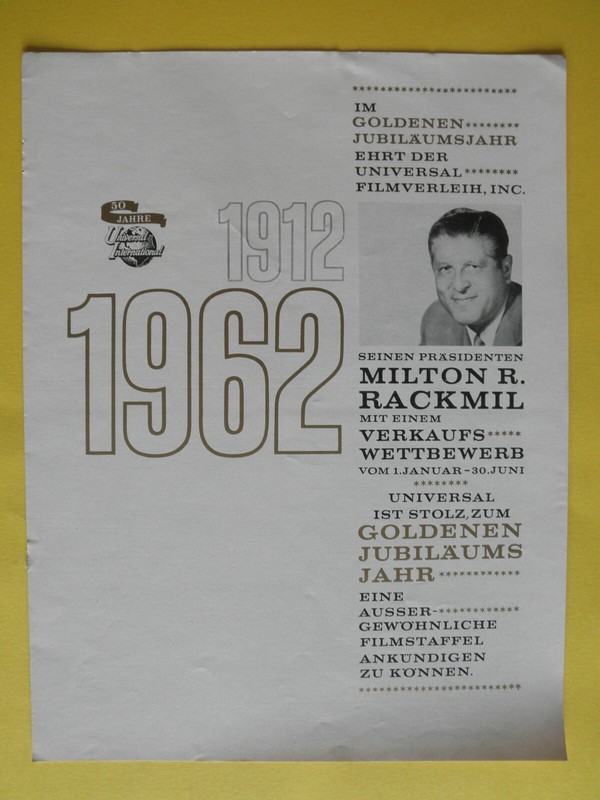 Universal - Verleihprogramm Von 1962