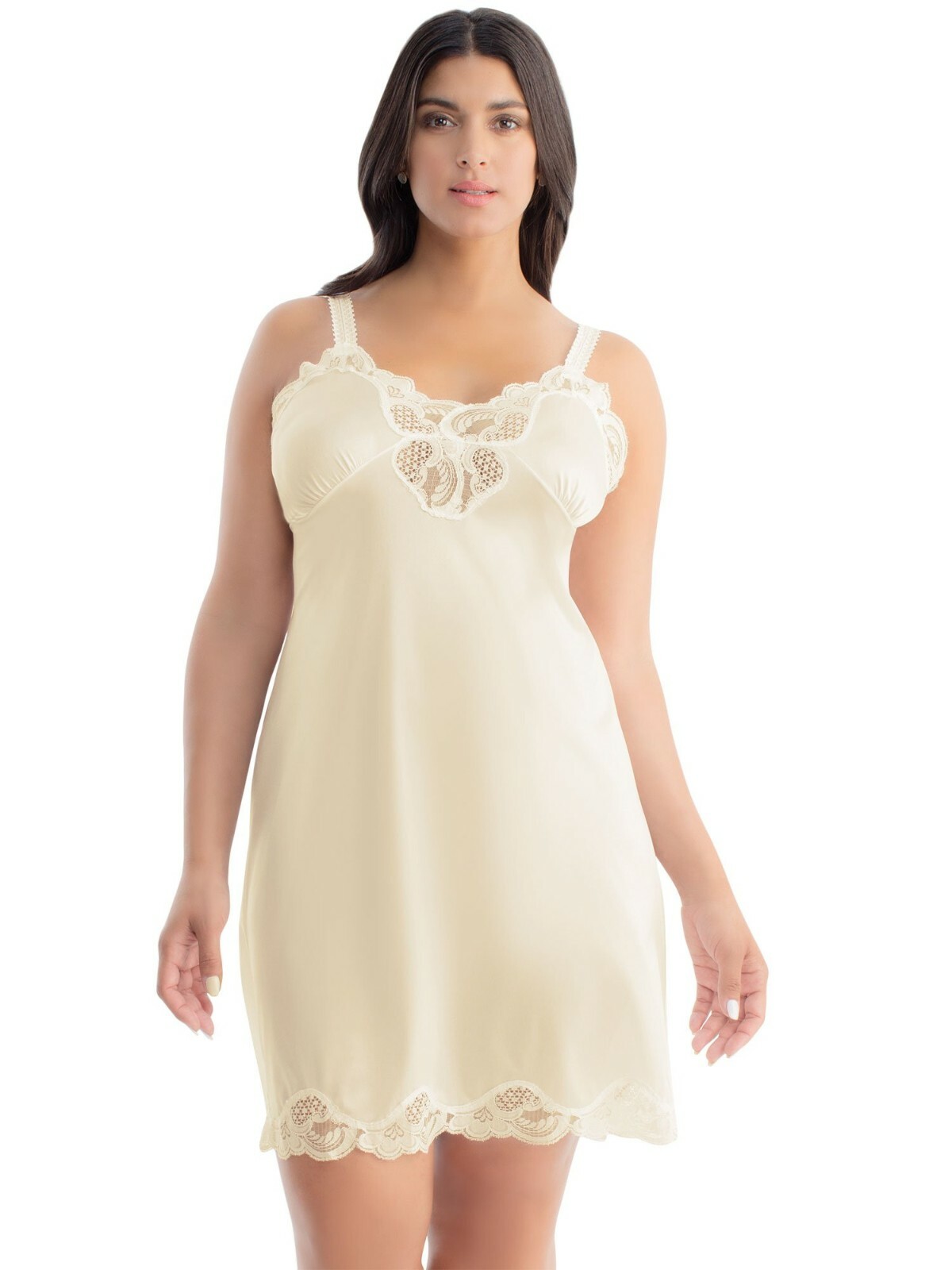 Illusion Women Ladies Premium Satin Nylon Antistatic Adjustable Strap Full Slip 