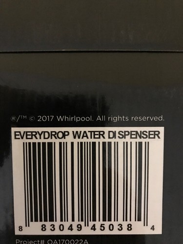 New In Box!  Whirlpool EveryDrop Water Dispenser White EDRD101G1W