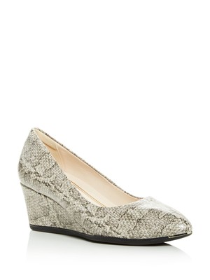 

Женские кожаные туфли-лодочки без шнуровки на танкетке COLE HAAN Grey Snake Grand Ambition Toe 7,5 B, Серый, W15847