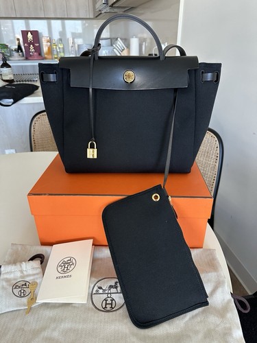 Hermes black Herbag 31 with gold hardware | eBay Hermes black Herbag 31 with gold hardware | eBay