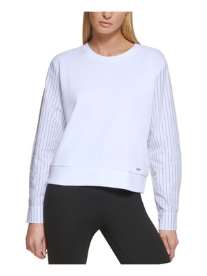 

DKNY Женская белая многослойная укороченная толстовка с застежкой-молнией, Белый