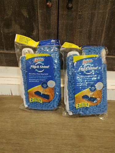 2 Quickie Flip & Shine Microfiber Floor Mop Refill Type K (f