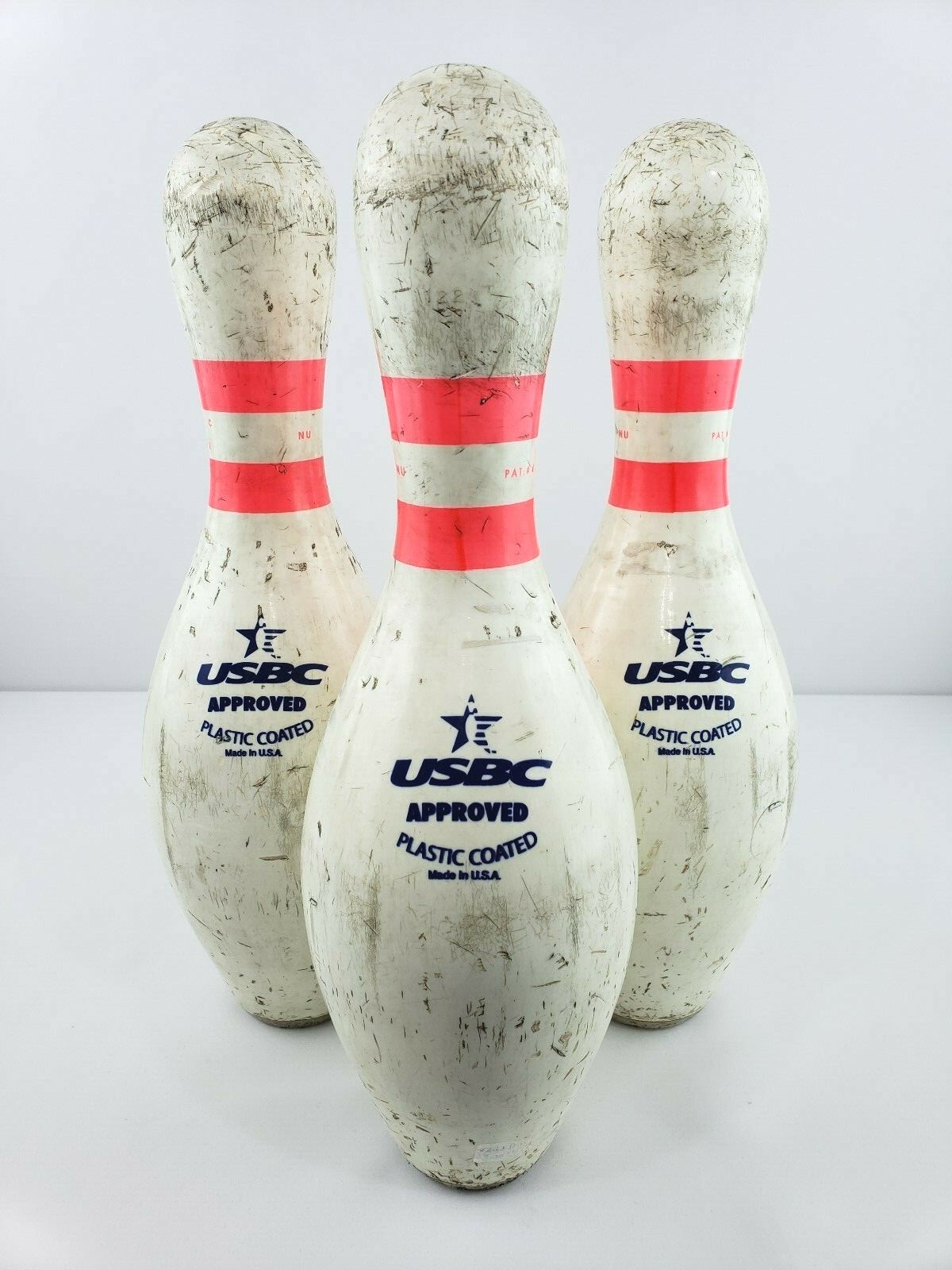 AMFLITE II Qubica AMF USBC Approved Used Bowling Pins plastic coated Lot of 3