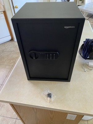 Amazon Basics Steel Home Security Electronic Safe with Programmable Keypad Lock