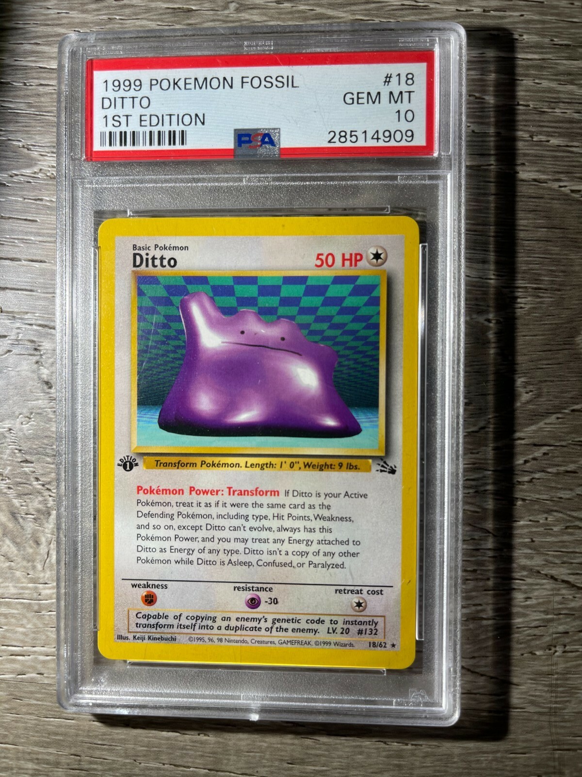 英語版初期　ポケモンカード　Ditto 1st Edition holo DITTO - 3/62 - 1st Edition Fossil - Holo - Pokemon Card