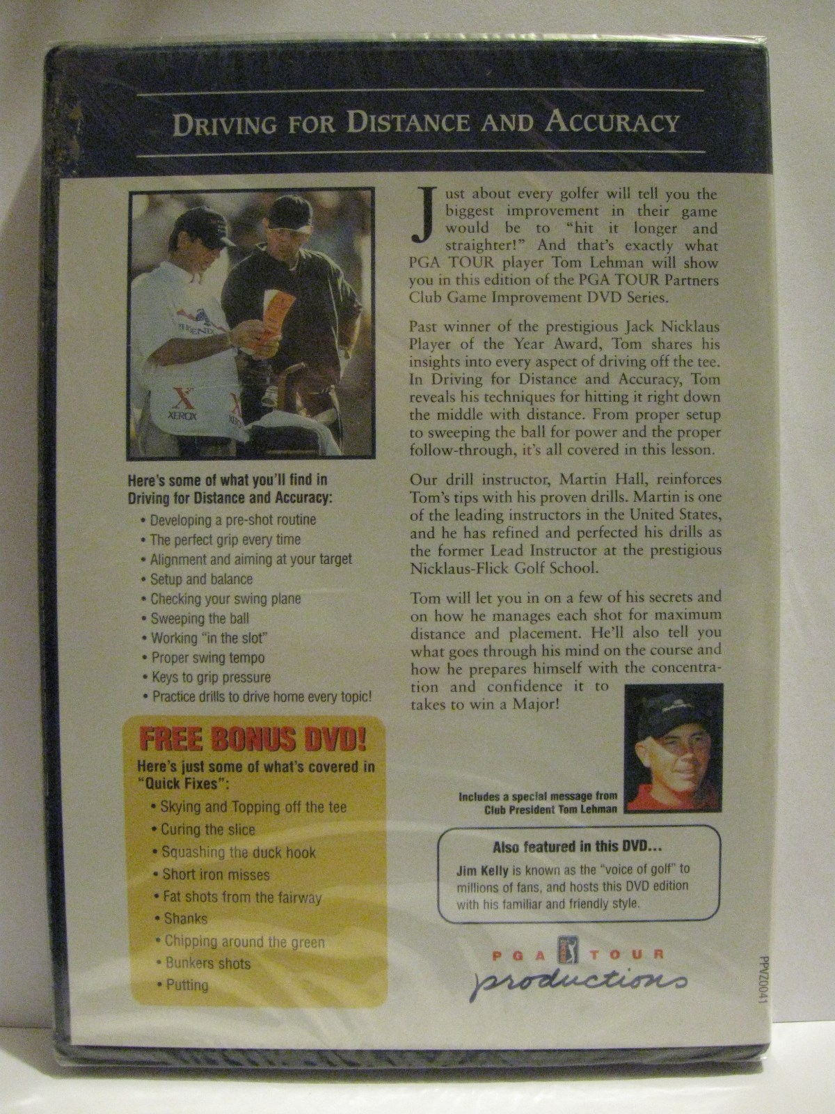 PGA-Driving for Distance & Accuracy with Tom Lehman (DVD) NEW! Golf Pros