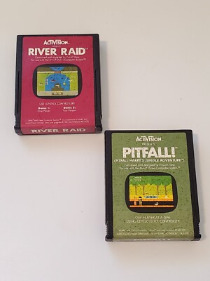 River Raid & Pitfall Atari Activision Lot Of 2 Vintage Video Games