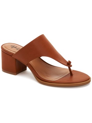 

COMPANY Женские коричневые босоножки Kinsleyy Toe Block Heel Slip On Heel Heel Thong Sandals, Коричневый, 10012631800