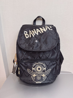 New Kipling matta modern SCALE JACQUARD MINIONS black medium BACKPACK