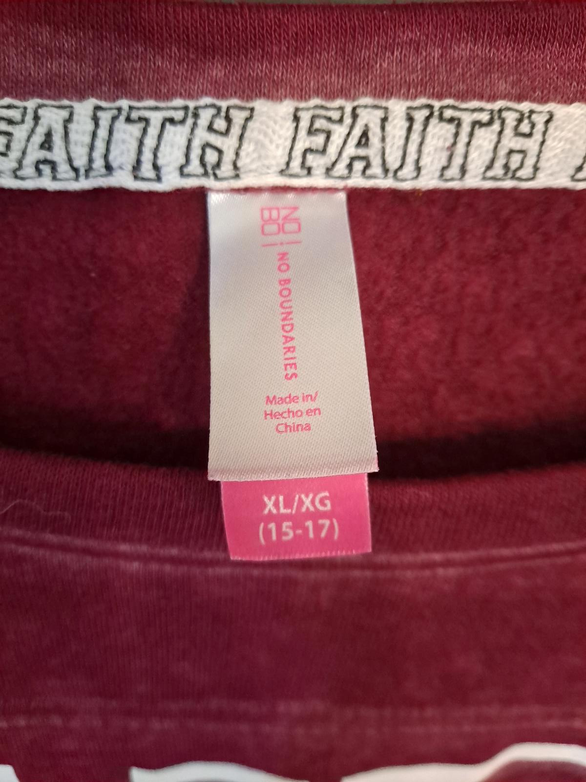 NoBo Faith Maroon Long Sleeve Sweatshirt Size XL — photo 2