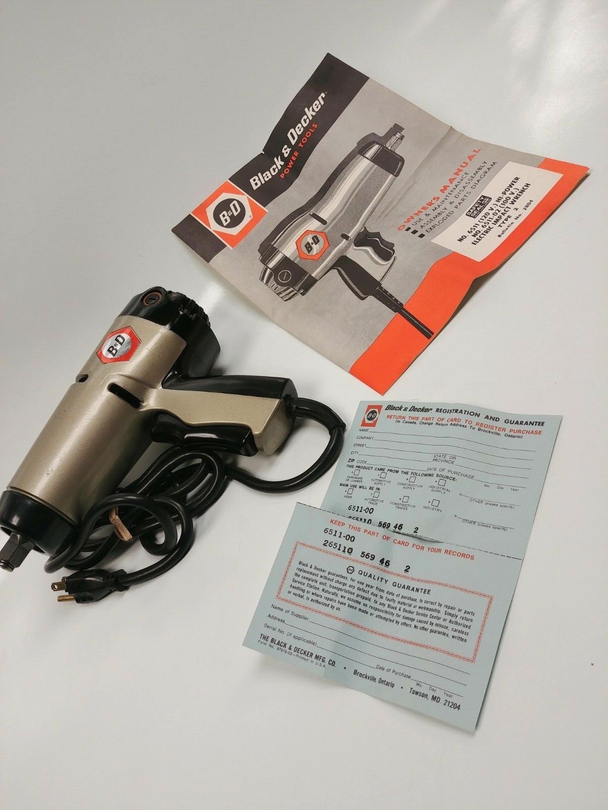Vintage Black & Decker 6511 Impact Wrench 1/2'' brand-new    Collector Condition