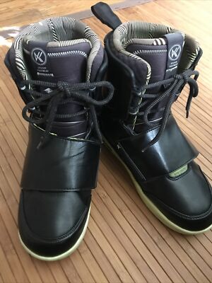 HyperLite Kruz Rusty Maloinoski Series Black Green Wakeboard Boots Men's Size 11