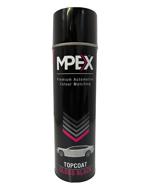 Mpex Gloss Black Spray Paint Aerosol Coating Fast Drying Multi Purpose 500ml