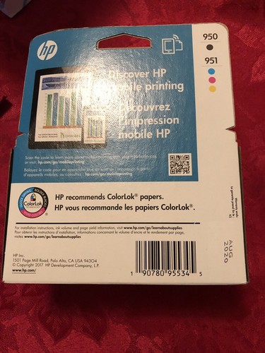 HP 950 Black 951 Color Ink Cartridge