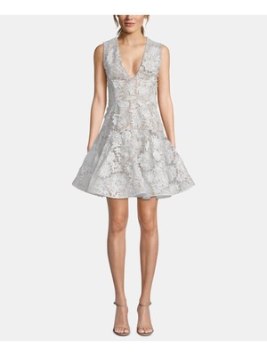 

Белое женское мини-платье без рукавов BETSY - ADAM с расклешенным принтом Размер, Белый