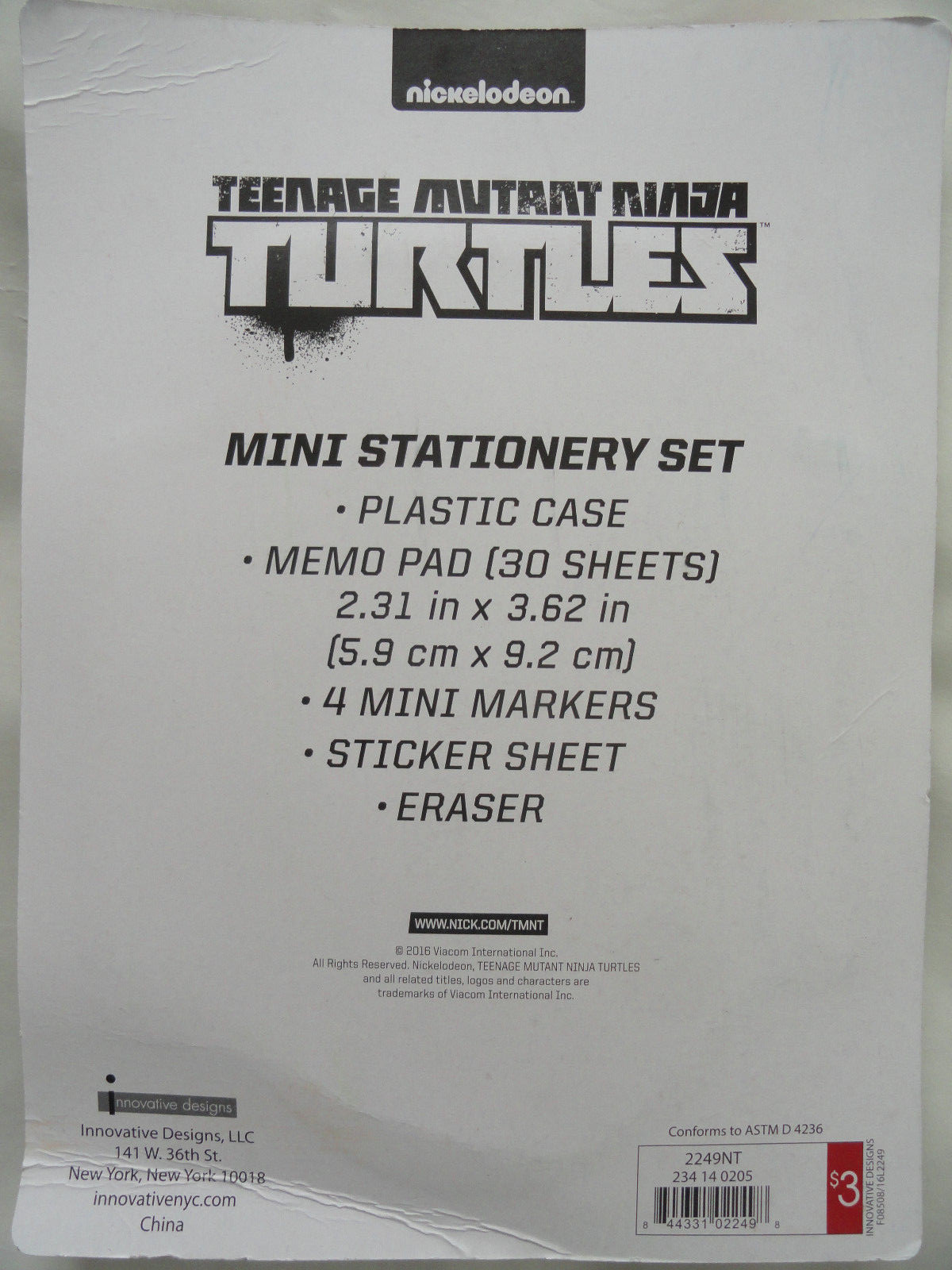 Teenage Mutant Ninja Turtles Mini Stationery Set