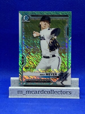 2021 Bowman Chrome BCP-66 Max Meyer Aqua  Shimmer Refractor /125 Miami Marlins