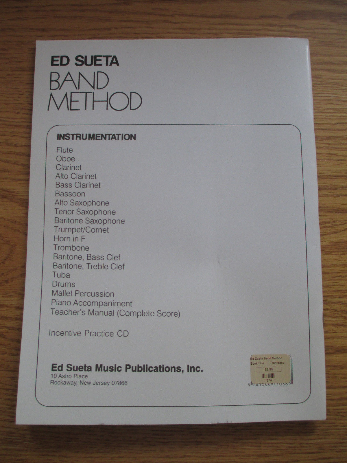 ED SUETA BAND METHOD - TROMBONE - BOOK 1 - STUDENT LESSON BOOK