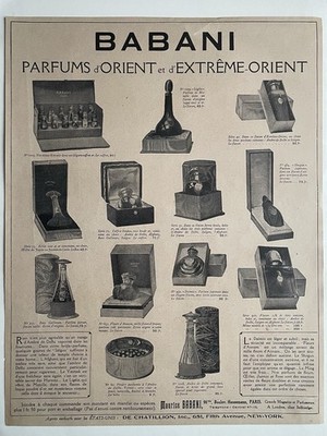 Affiche ancienne BABANI – Parfums d’Orient & d’Extrême-Orient – Parfumerie 