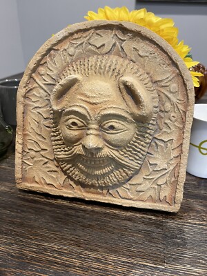 HAYES PARKER Stonehead Face Scary Gargoyle 3D Wall Art Plaque Signed  
