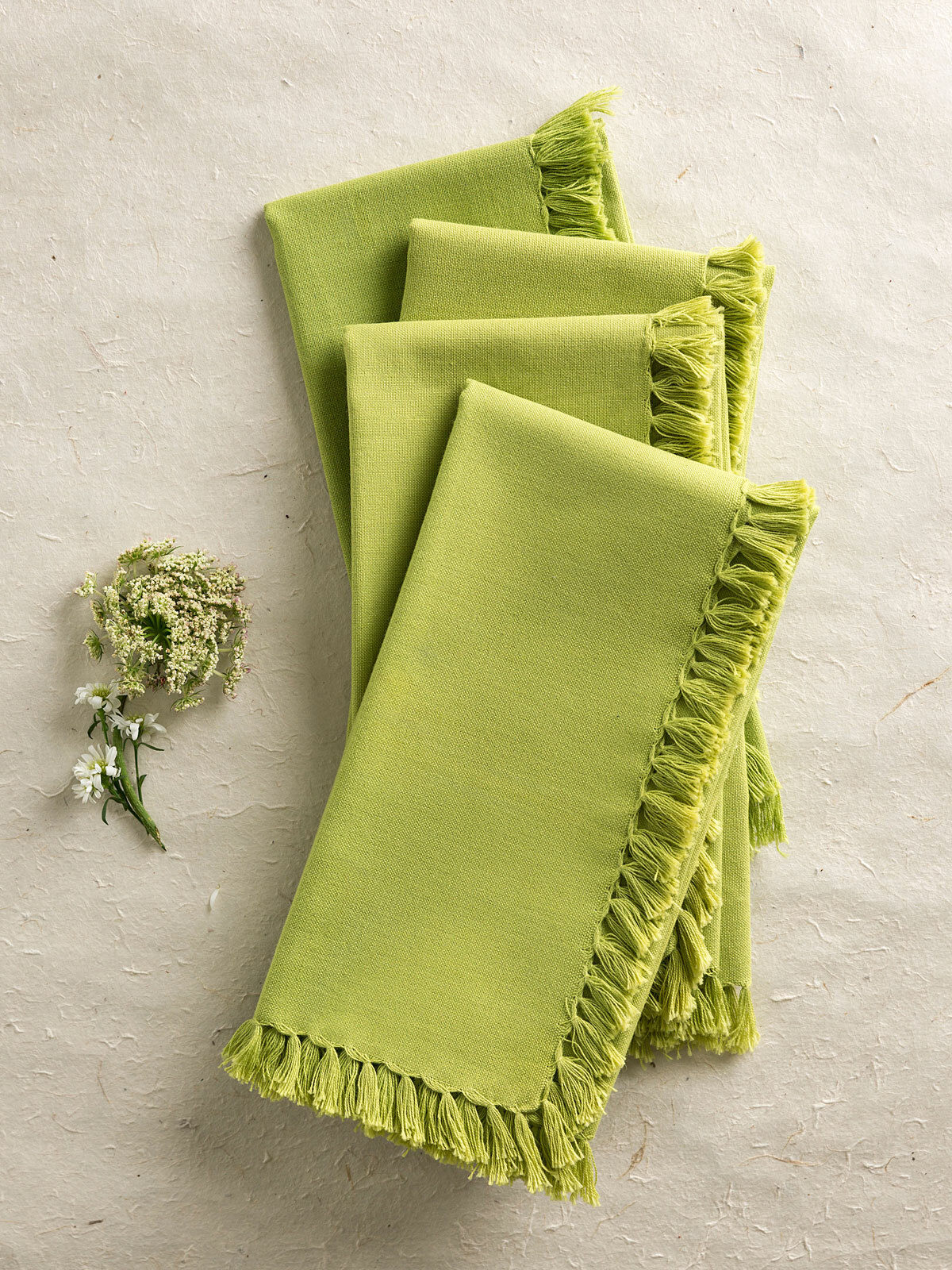 April Cornell Kitchen Napkins Set/4 NWT 100% Cotton Light Green