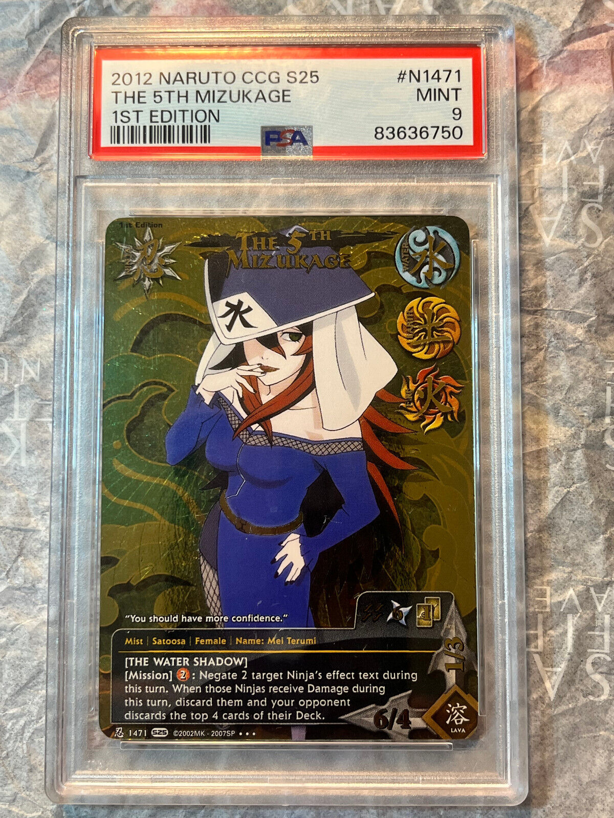 Naruto Kage Summit The 5th Mizukage Super Rare PSA 9 1st ED Naruto Kage Summit The 5th Mizukage Super Rare PSA 9 1st ED