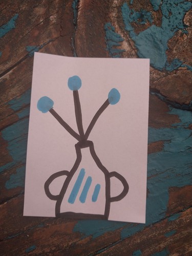 GAT PAINTINGS IMPRESSIONISM ORIGINAL COLLECTIBLE WHIMSICAL BOTANICAL BLUE FLOWER